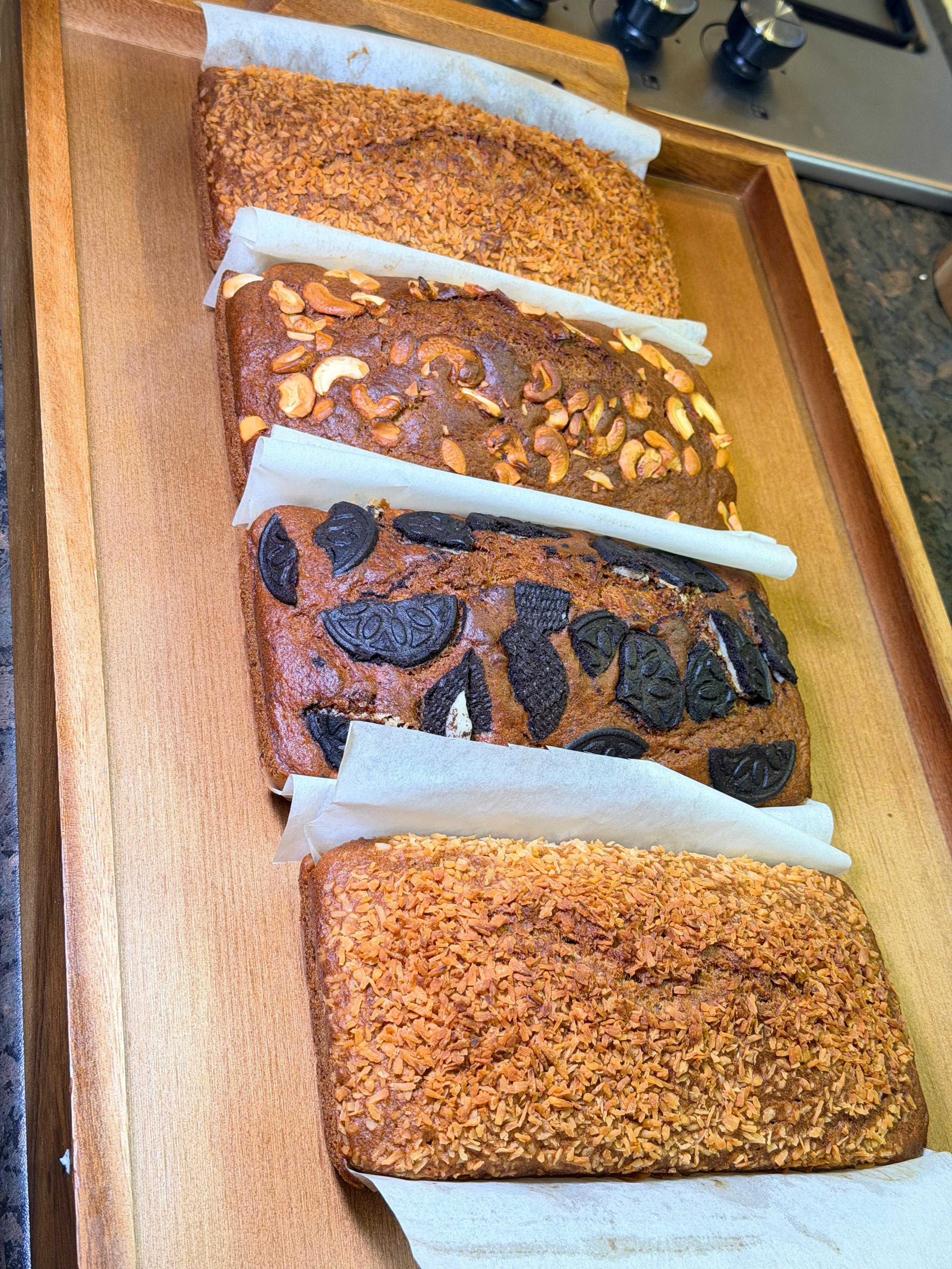 Loaves on a wooden tray