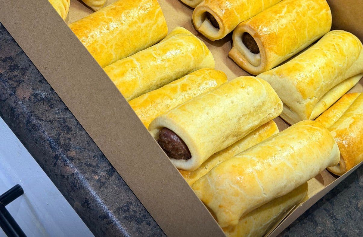 Sausage rolls, by the dozen
